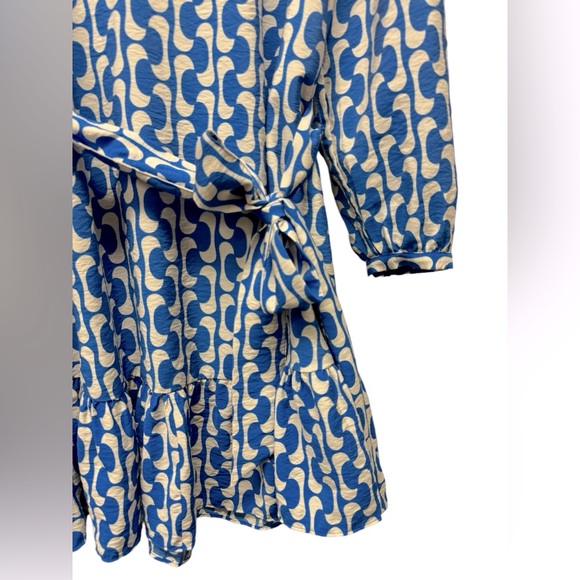 New! Zara The Paula long sleeve mini dress, v-neck, ruffled hem, size small - Picture 6 of 8